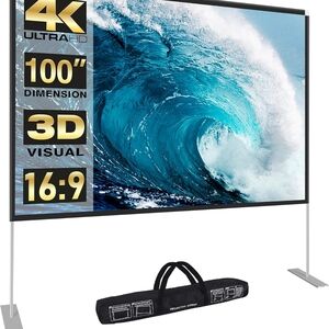 4K Ultra HD Portable Projector Screen - Black